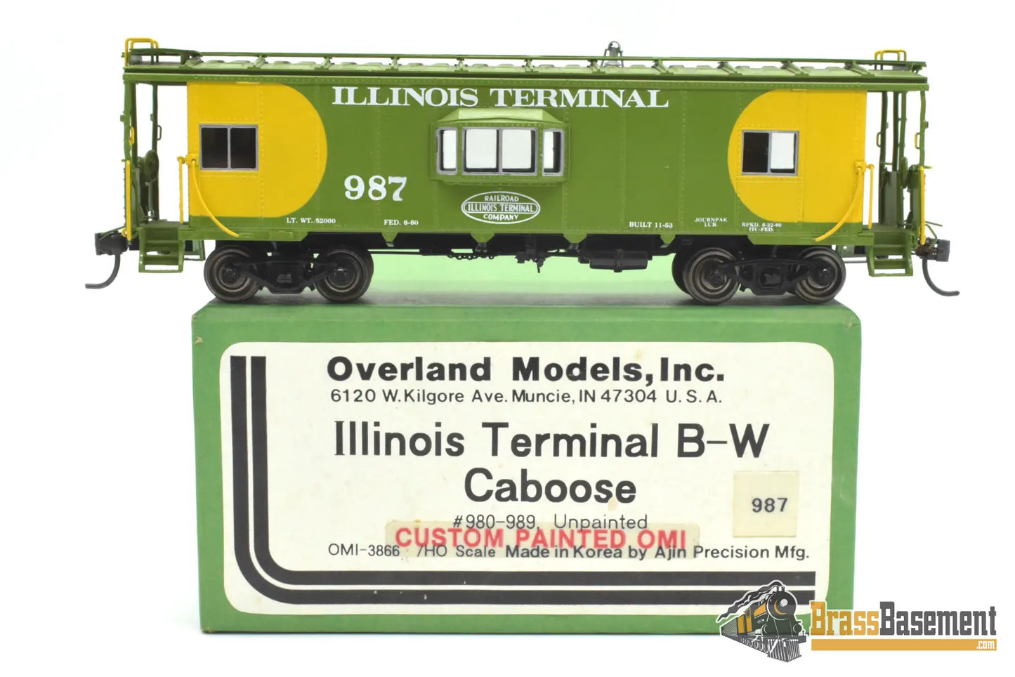HO Brass - OMI 3866.1 Illinois Terminal Bay Window Caboose #987 - Mint CPOMI Caboose