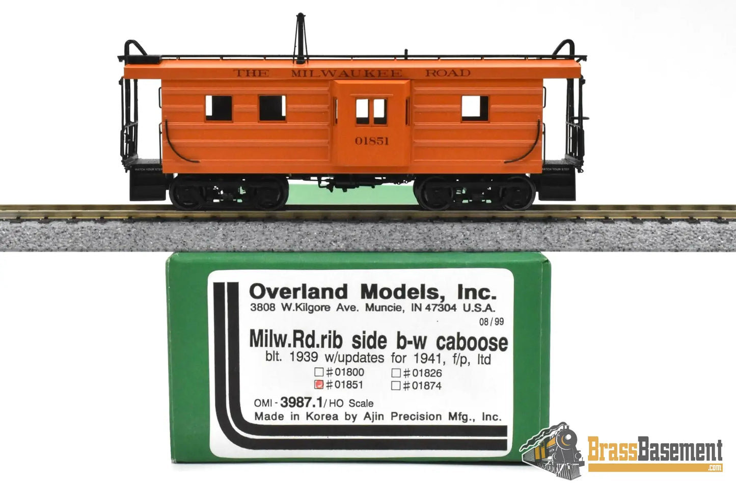 HO Brass OMI 3987.1 Milwaukee Road ’Rib Side’ Bay Window Caboose #01851 1941 UPDATES F/P Freight