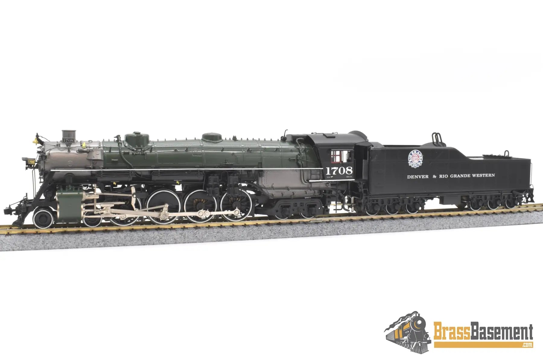 Ho Brass - Omi 4511.2 Rio Grande Drgw M - 64 4 - 8 - 4 #1708 F/P Green Boiler Royal Gorge Scheme