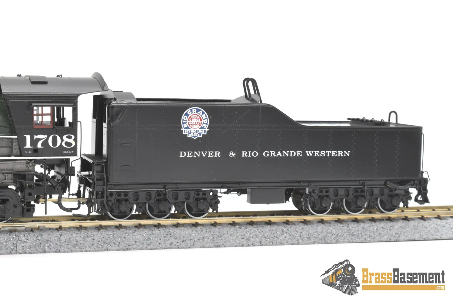 Ho Brass - Omi 4511.2 Rio Grande Drgw M - 64 4 - 8 - 4 #1708 F/P Green Boiler Royal Gorge Scheme