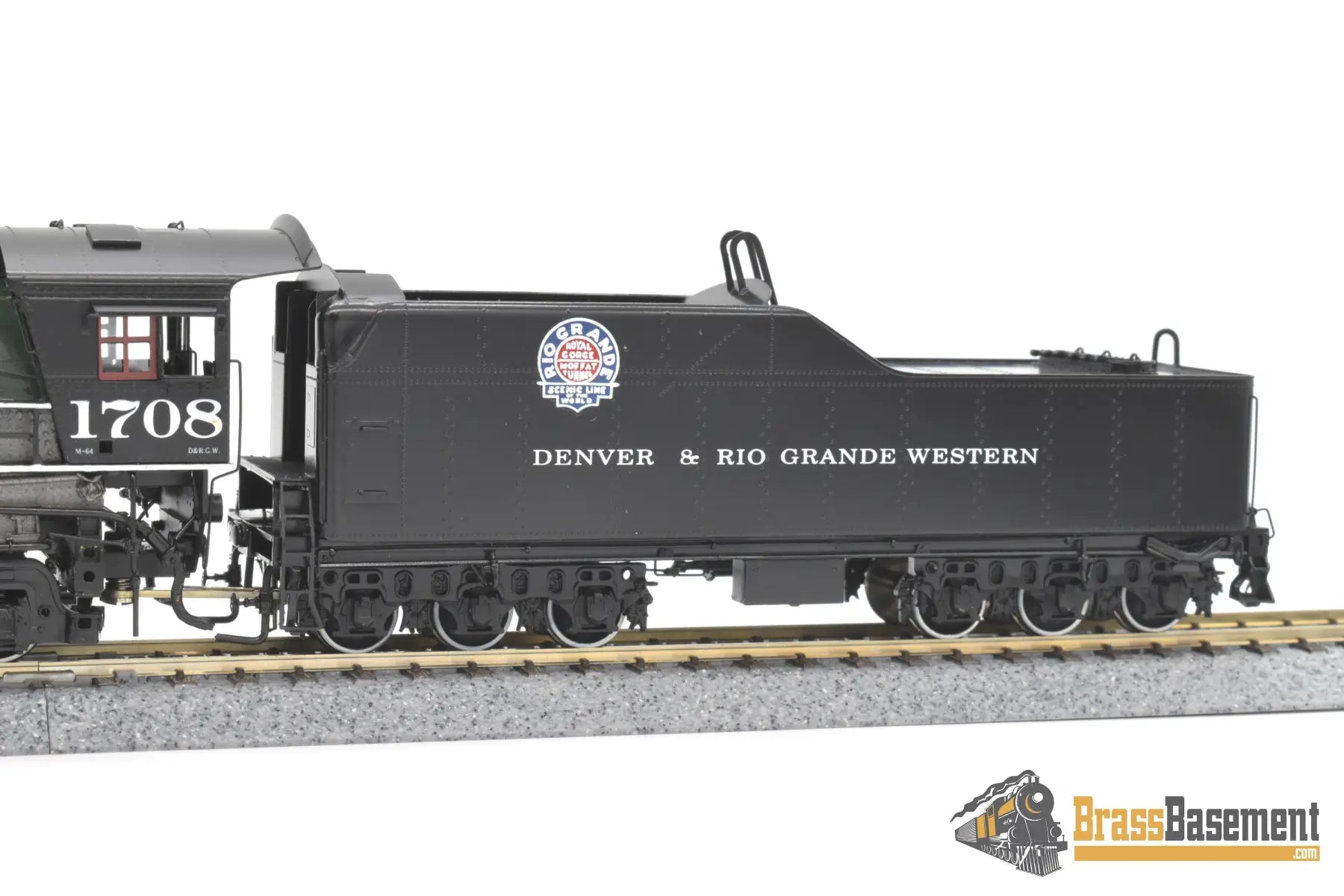 Ho Brass - Omi 4511.2 Rio Grande Drgw M - 64 4 - 8 - 4 #1708 F/P Green Boiler Royal Gorge Scheme