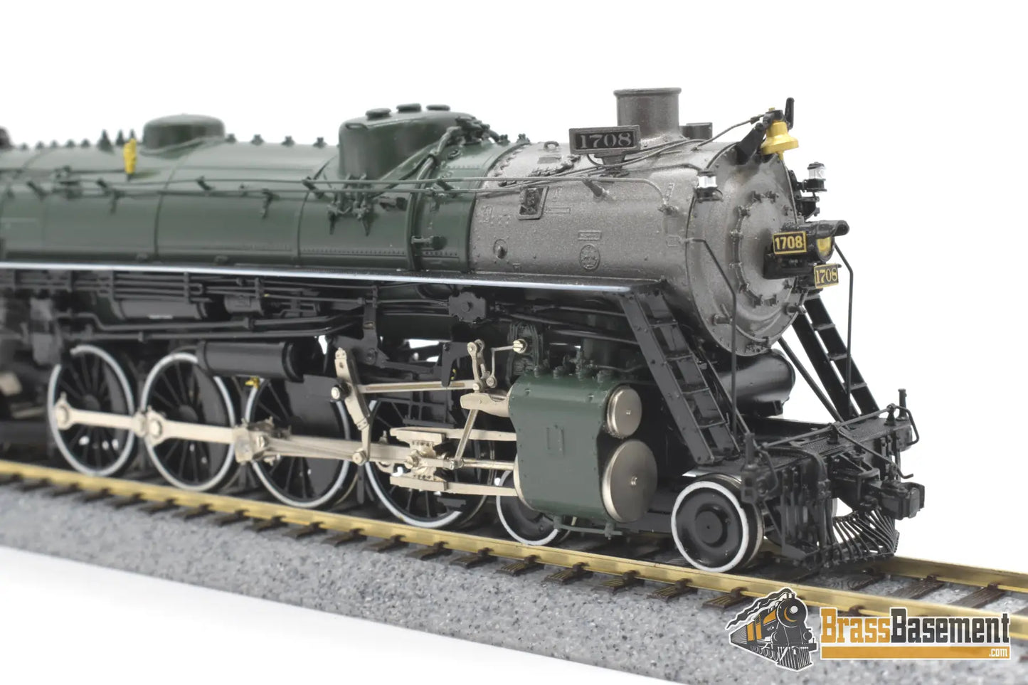 Ho Brass - Omi 4511.2 Rio Grande Drgw M - 64 4 - 8 - 4 #1708 F/P Green Boiler Royal Gorge Scheme