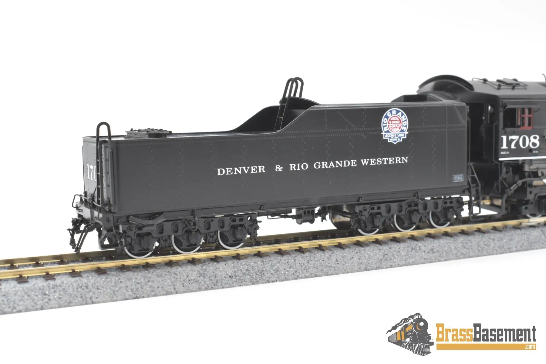 Ho Brass - Omi 4511.2 Rio Grande Drgw M - 64 4 - 8 - 4 #1708 F/P Green Boiler Royal Gorge Scheme