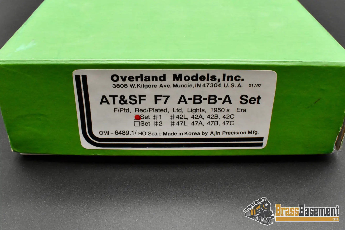 HO Brass – Overland Models AT&SF F7 A-B-B-A Set – Red Plated – 1950’s Era – F/P – Mint HO Brass Diesel Locomotive