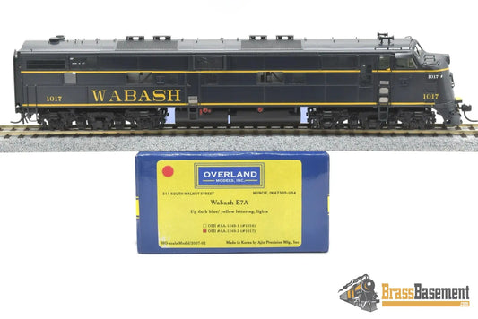 Ho Brass - Omi Aa - 1249 - 2 Wabash E7A #1017 Dark Blue & Yellow F/P W/ New Gears Diesel