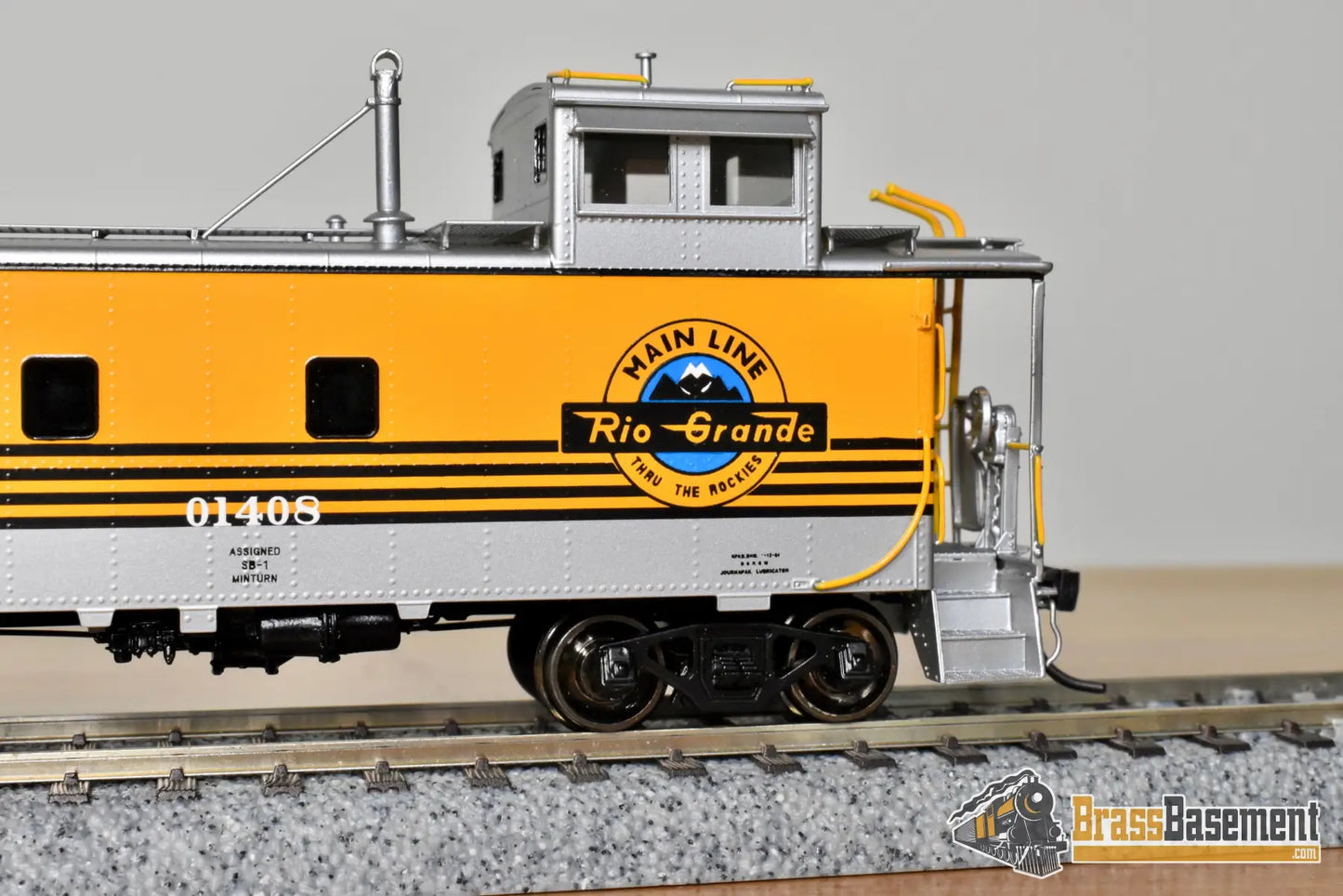 HO Brass OMI AB 1120 1 Rio Grande DRGW Steel Riveted Caboose Sealed Windows 4 Stripe Caboose