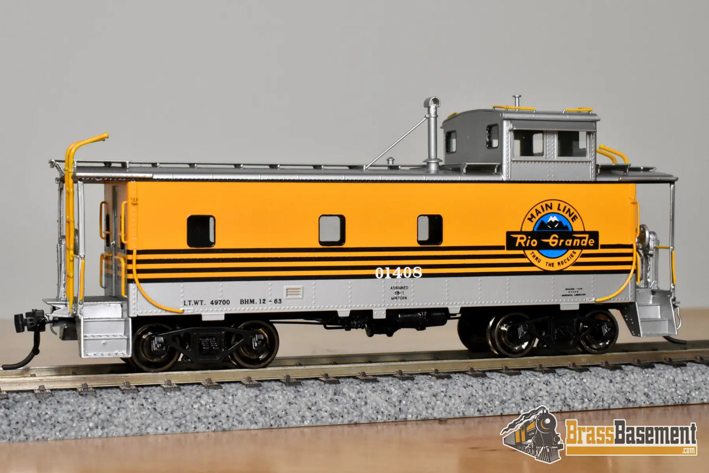 HO Brass OMI AB 1120 1 Rio Grande DRGW Steel Riveted Caboose Sealed Windows 4 Stripe Caboose