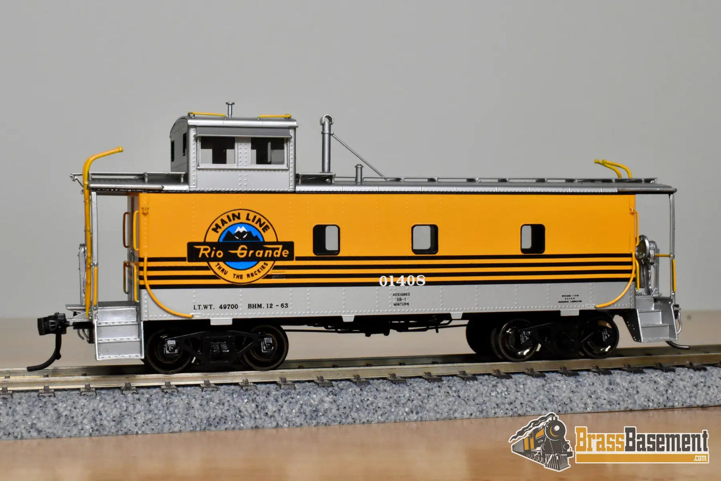 HO Brass OMI AB 1120 1 Rio Grande DRGW Steel Riveted Caboose Sealed Windows 4 Stripe Caboose