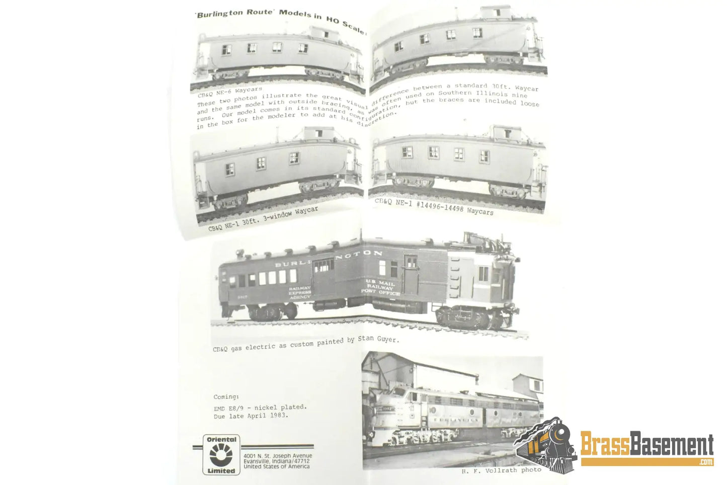HO Brass - Oriental Burlington CB&Q NE-9 Wood Caboose - Unpainted Mint - Woo Yang Caboose