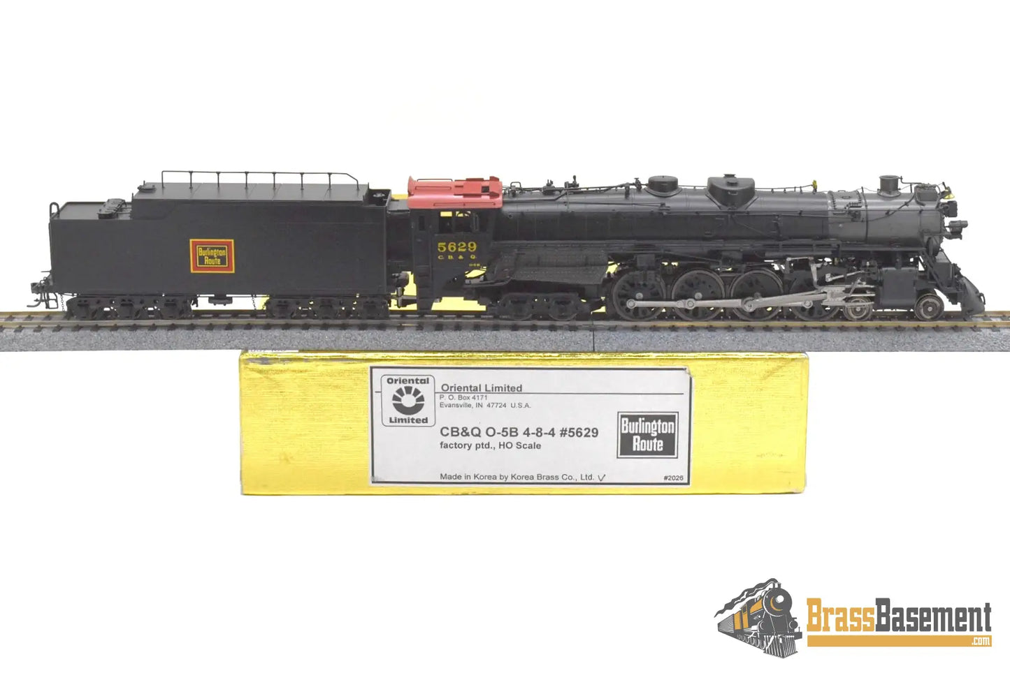 HO Brass - Oriental CB&Q Burlington O-5B 4-8-4 #5629 - FP Korea Brass Diesel