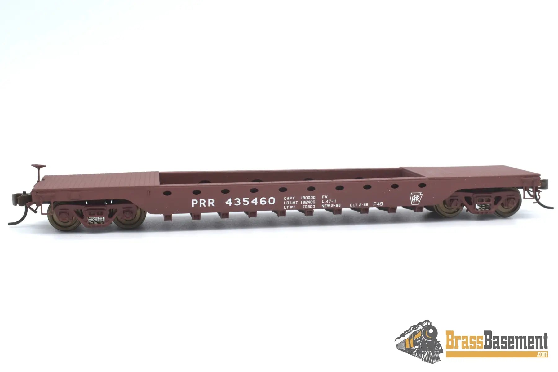 Ho Brass - Railworks Pennsylvania Railroad Prr F - 49 Deep Well Flat Car F/P #435460 Freight