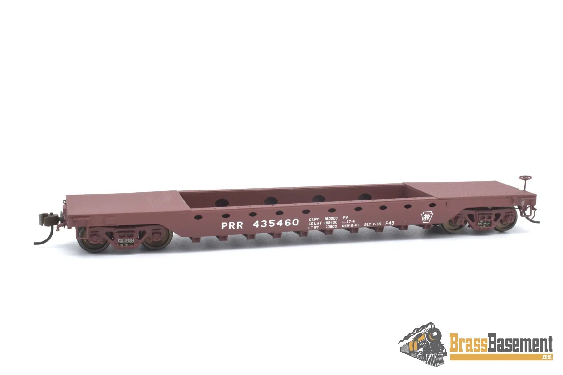 Ho Brass - Railworks Pennsylvania Railroad Prr F - 49 Deep Well Flat Car F/P #435460 Freight