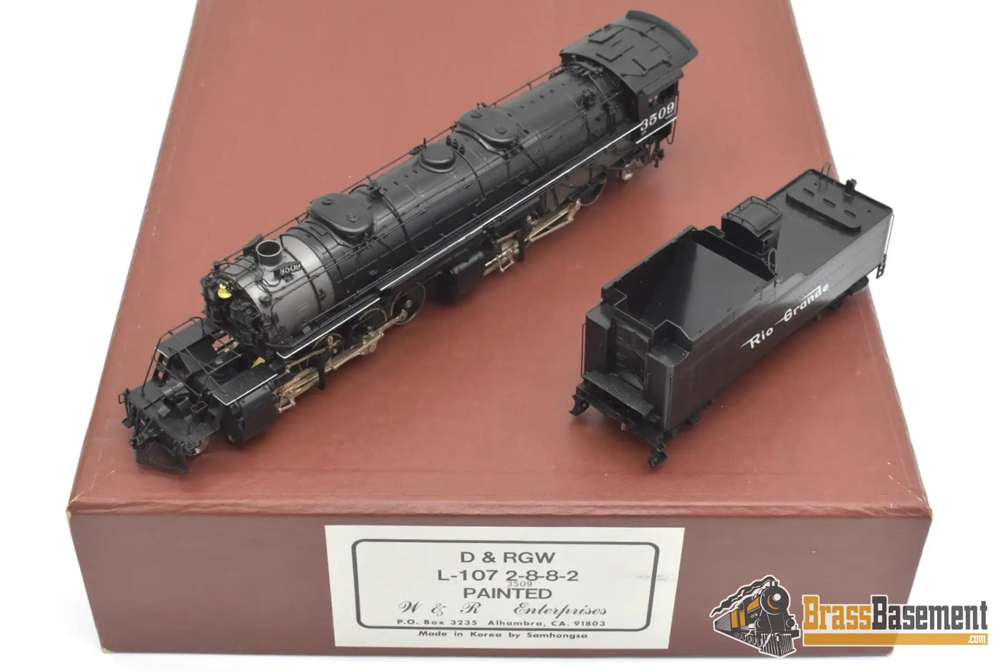 HO Brass - W&R DRGW Rio Grande L-107 2-8-8-2 #3509 F/P - Mint Steam