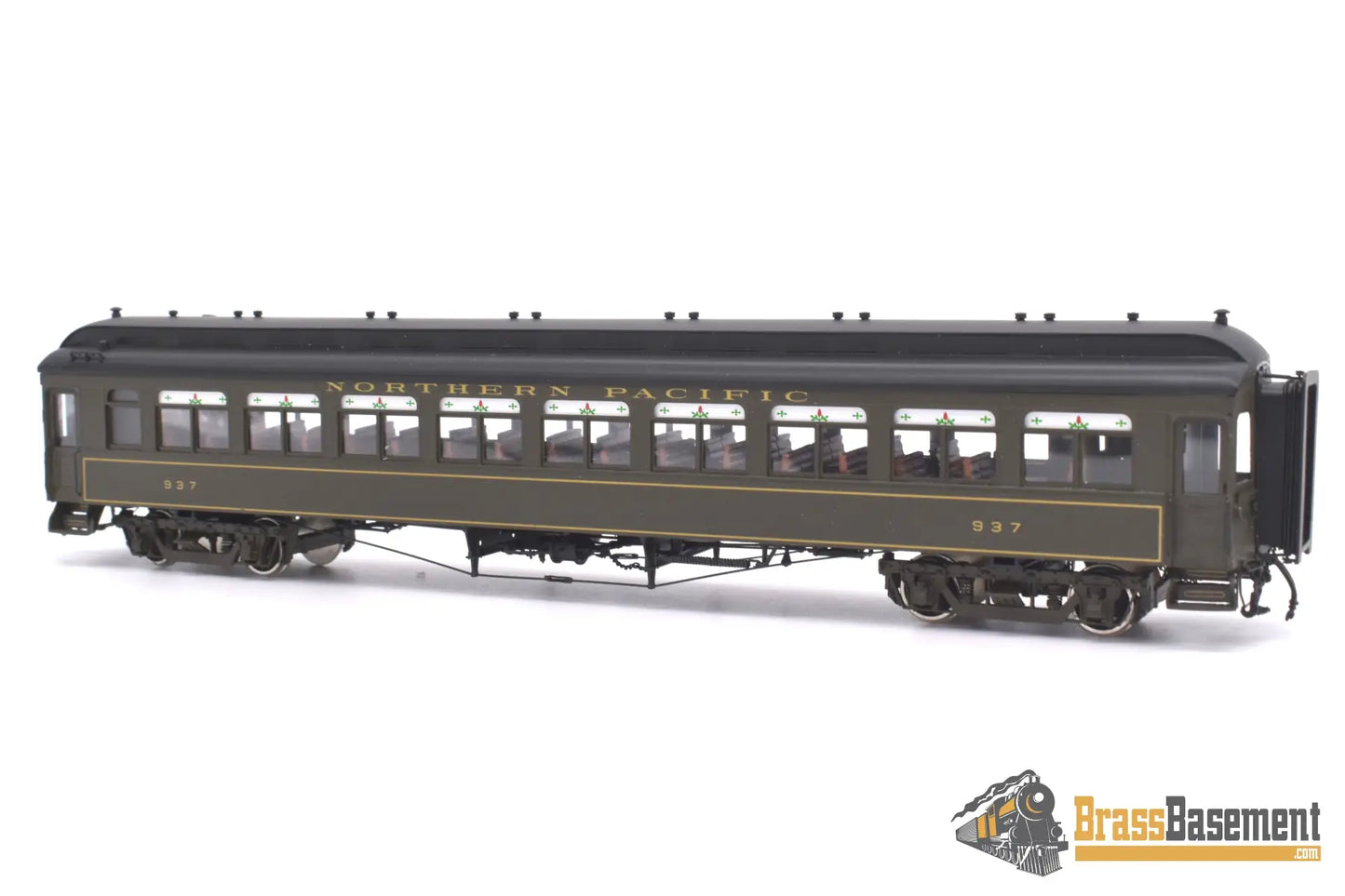 Ho Brass - W&R Northern Pacific First Class Coach #937 - Pullman Green W/ Gold Pinstripes Passenger