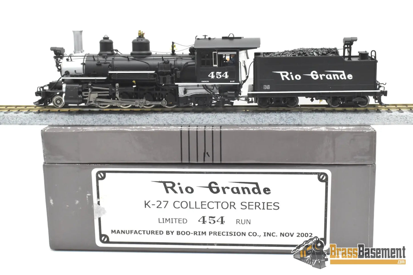 HOn3 Brass - Division Point Rio Grande DRGW K-27 2-8-2 #454 - Boo-Rim MINT Steam