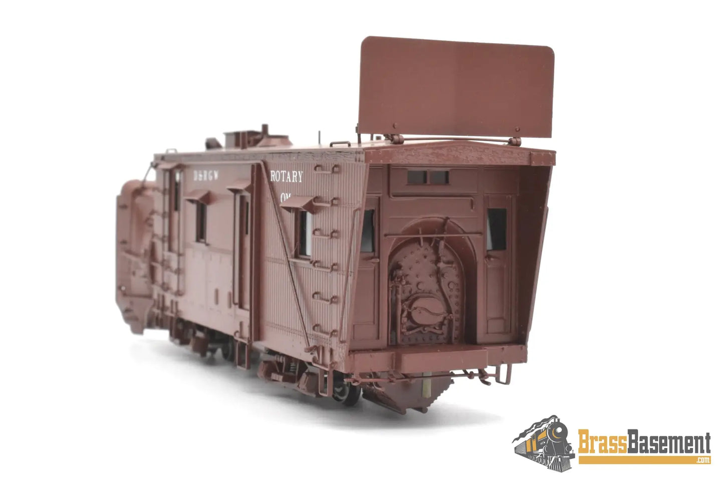HOn3 Brass - OMI 1355.1 DRGW Rio Grande Rotary Snow Plow ‘OM’ w/ aux tender - F/P Boxcar Red Freight
