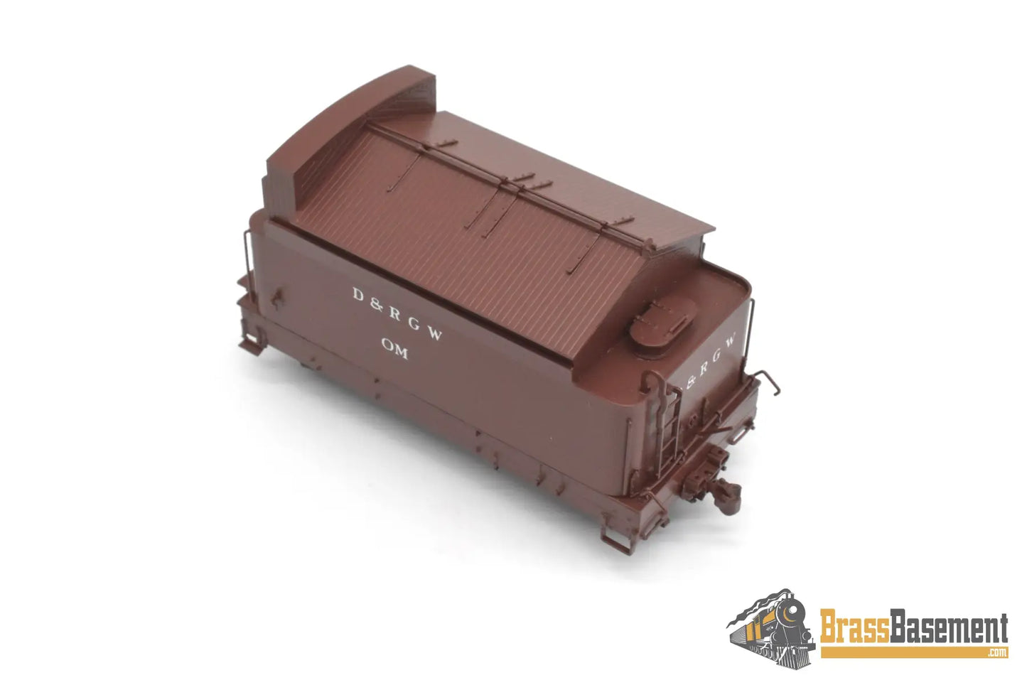 HOn3 Brass - OMI 1355.1 DRGW Rio Grande Rotary Snow Plow ‘OM’ w/ aux tender - F/P Boxcar Red Freight
