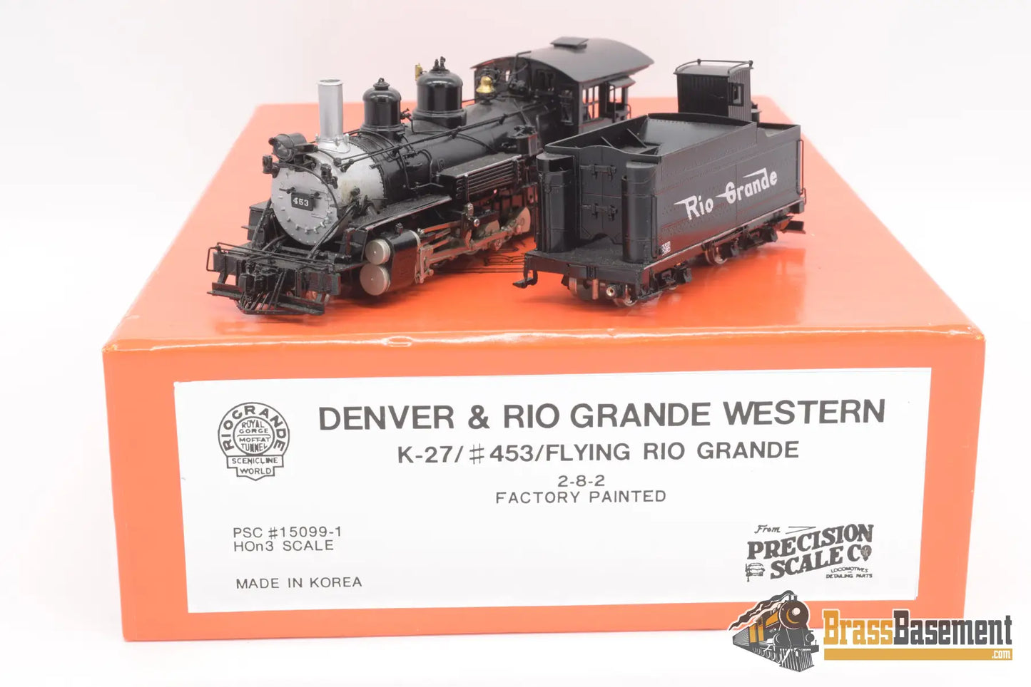Hon3 Brass - Psc 15099 - 1 Rio Grande D&Rgw K27 2 - 8 - 2 #453 Steam