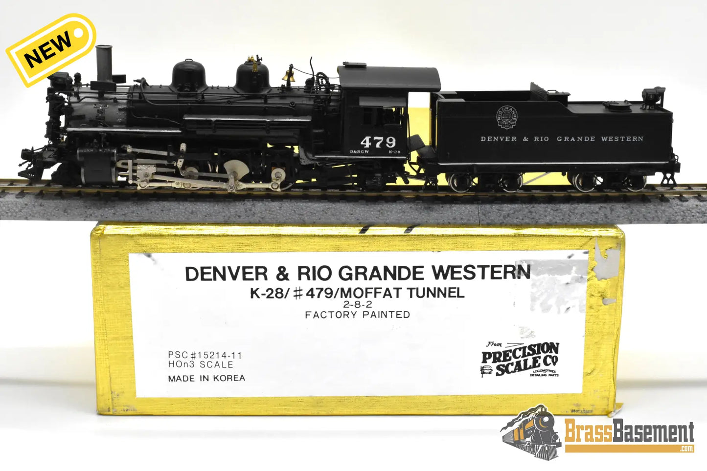 HOn3 Brass PSC 15214 11 D&RGW Rio Grande K 28 2 8 2 #479 1994 RUN FP Moffat Tunnel Steam