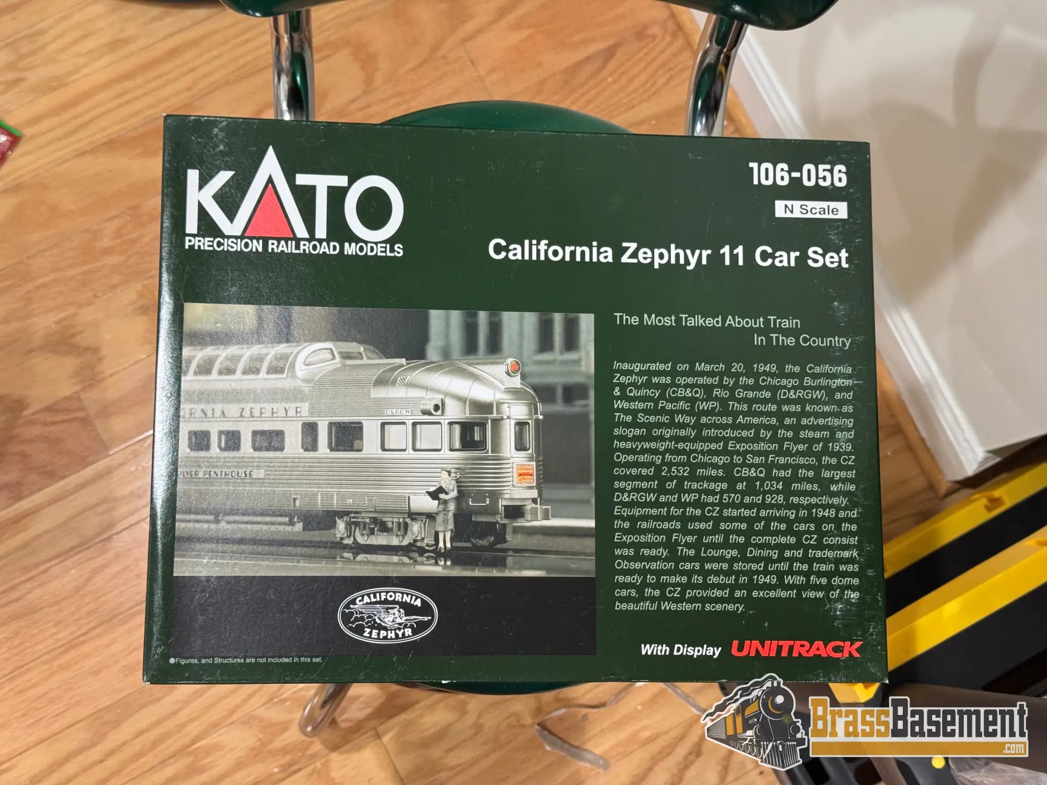 N Scale - Kato 106-056 - CB&Q DRGW WP California Zephyr 11 Car Set