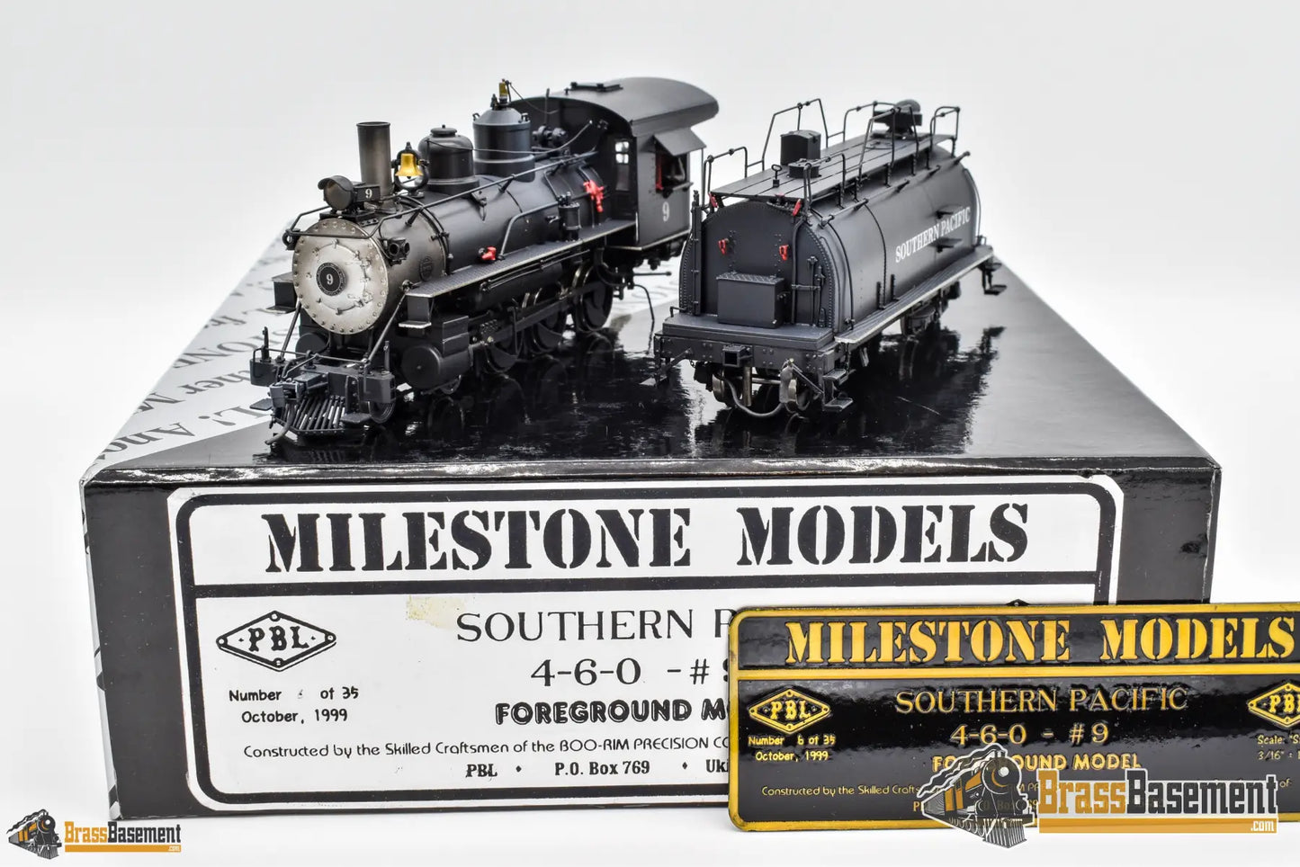 Sn3 Brass - Pbl Southern Pacific 4 - 6 - 0 #9 Foreground Model W/ Sound Steam