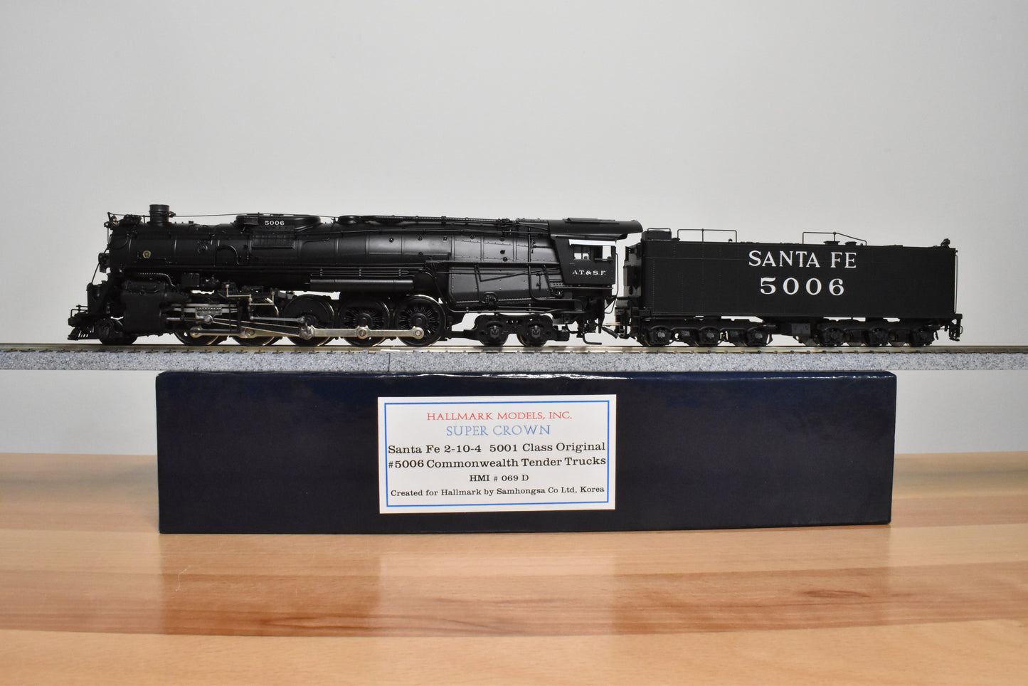 HO Brass - Hallmark 069D ATSF Santa Fe 2-10-4 #5006 - Samhongsa FP Commonwealth Tender Trks