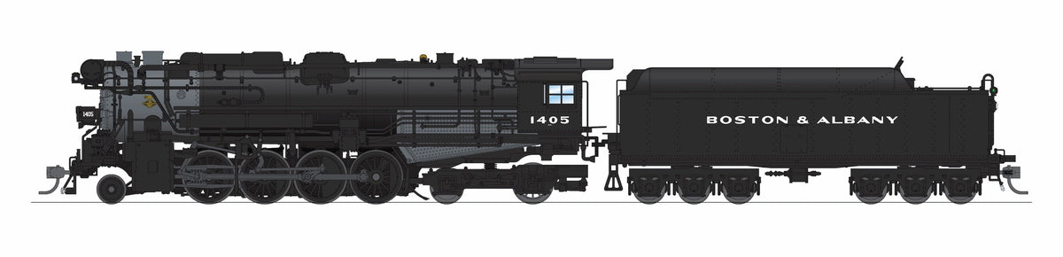 BLI 9605 Boston & Albany A1a #1405 Post-1946 Appearance 6-axle Tender Block Lettering No-Sound / DCC-Ready HO - No Sound