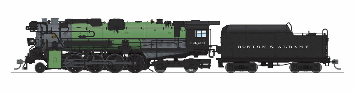 BLI 9606 Boston & Albany A1b #1426 1930’s Appearance w/ Sea Green Boiler 4-axle tender Roman Lettering Paragon4
