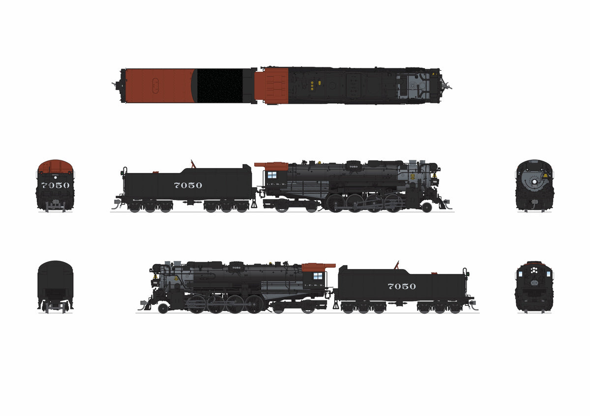 BLI 9615 Illinois Central #7050 1930’s Appearance No-Sound / DCC-Ready HO - No Sound