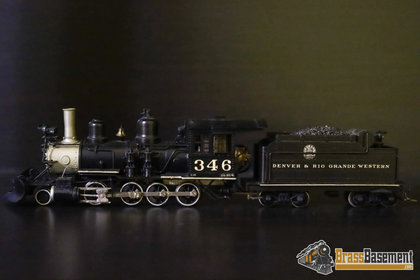 Budget Brass - HO Katsumi DRGW Rio Grande C-16 2-8-0 #346 - Painted