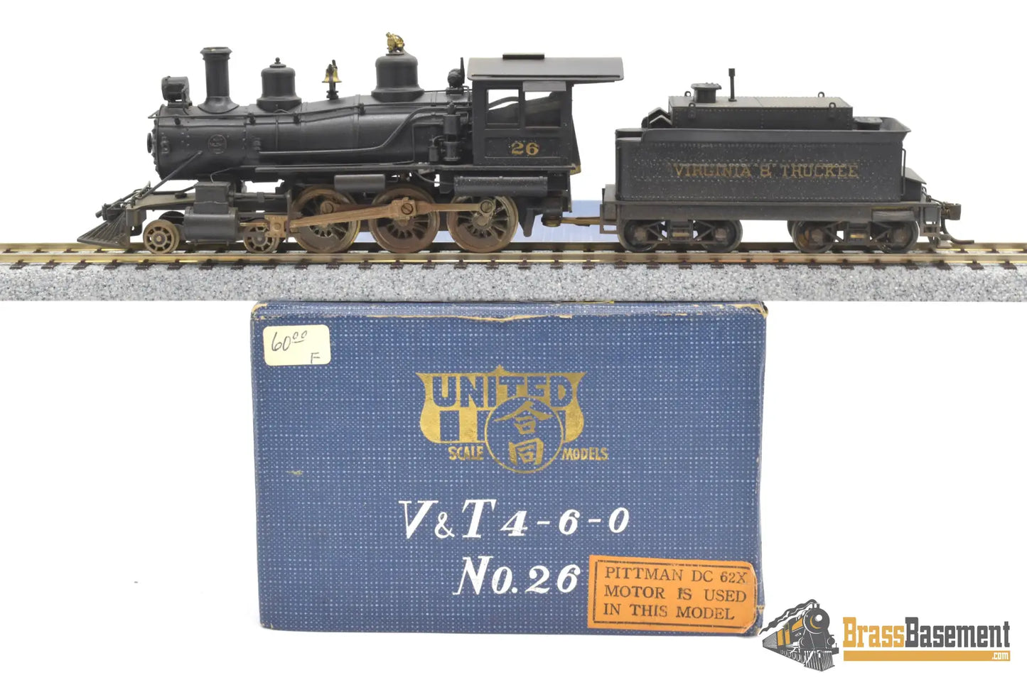 Budget Brass - Ho Pfm United Virginia & Truckee V&T #26 4 - 6 - 0 Ten - Wheeler Does Not Run Steam