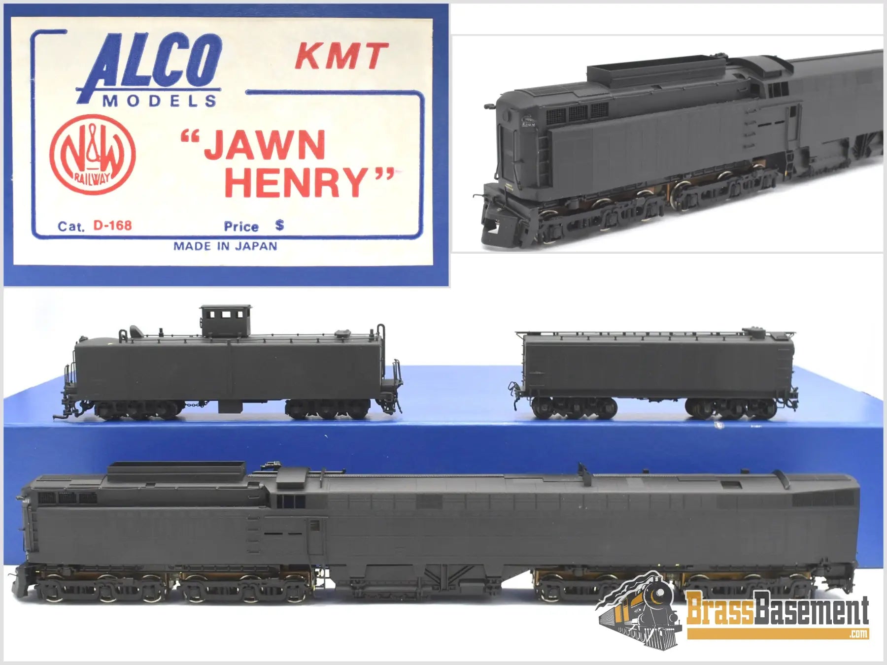 Ho Brass - Alco Imports Norfolk And Western N&W Jawn Henry Steam-Turbine Painted Black Turbine