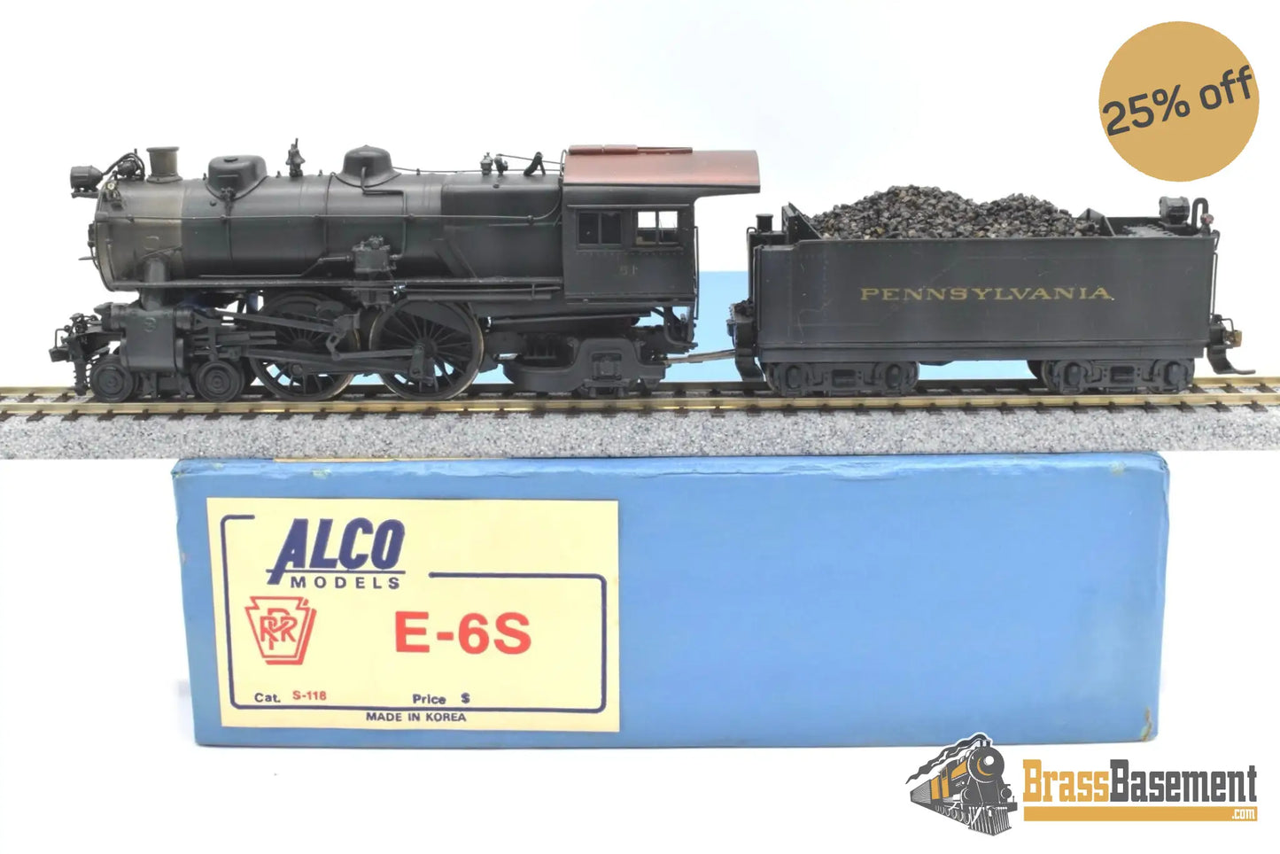 Ho Brass - Alco Models Pennsylvania Rr Prr E-6S 4-4-2 #51 Nice C/P & Weathered Steam