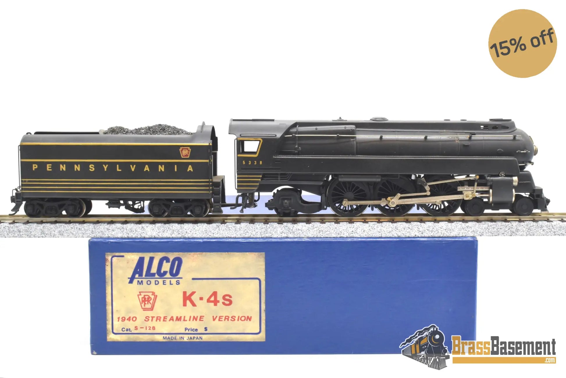 Ho Brass - Alco Pennsylvania Railroad Prr K - 4S 4 - 6 - 2 Pacific #5338 Streamlined Custom Paint
