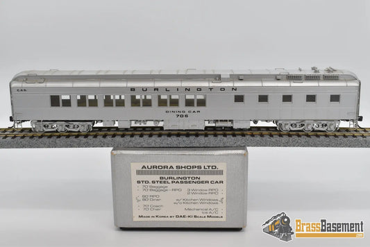 Ho Brass - Aurora Shops Ltd Cb&Q Burlington Dining Car #706 Nice Custom Passenger