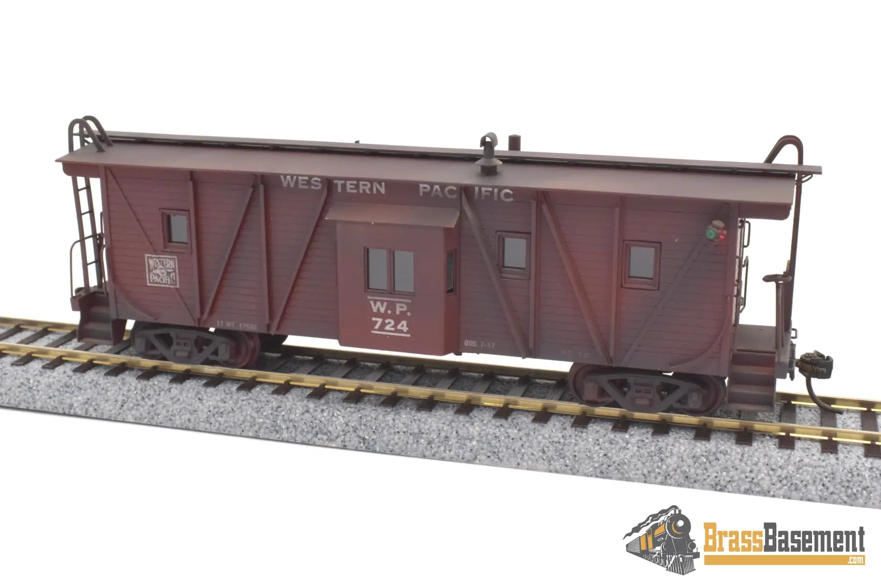 Ho Brass - Balboa Western Pacific Wp Outside Braced Bay Window Caboose Custom Paint Freight