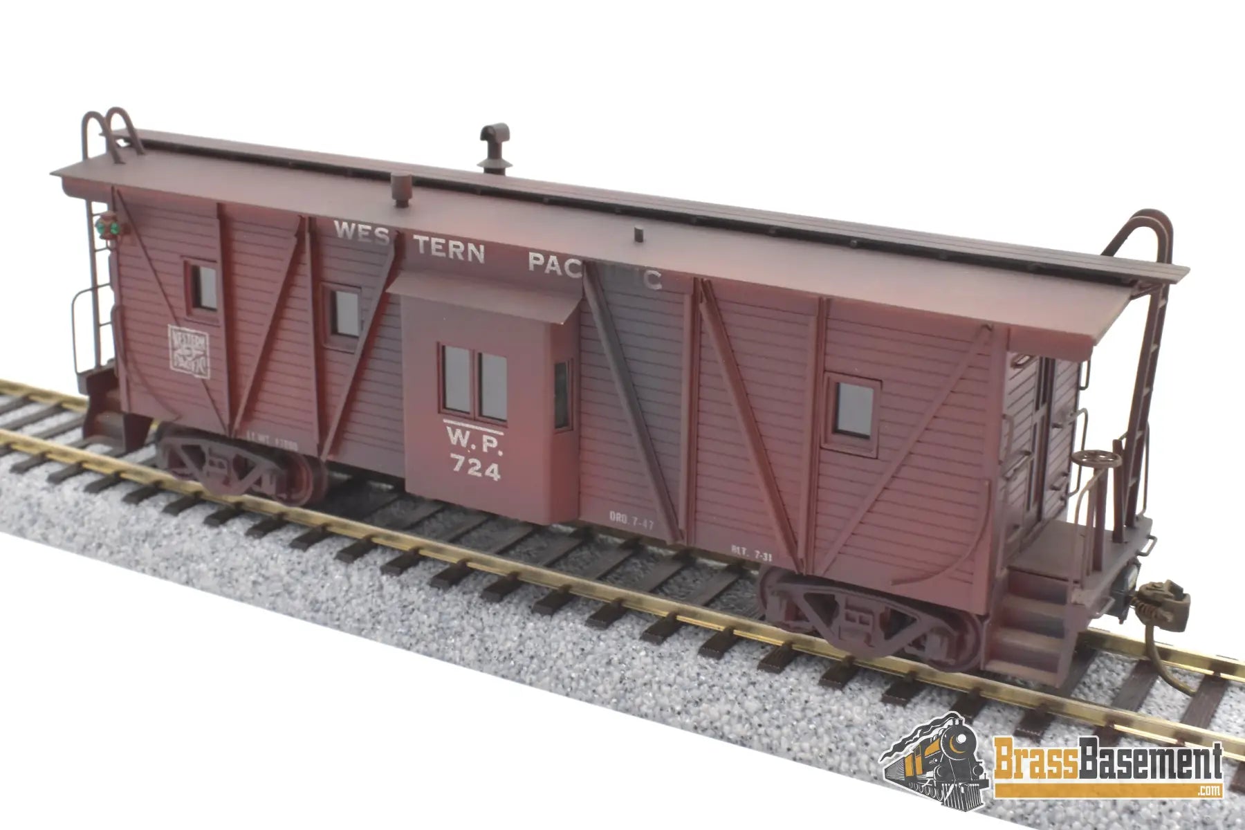 Ho Brass - Balboa Western Pacific Wp Outside Braced Bay Window Caboose Custom Paint Freight