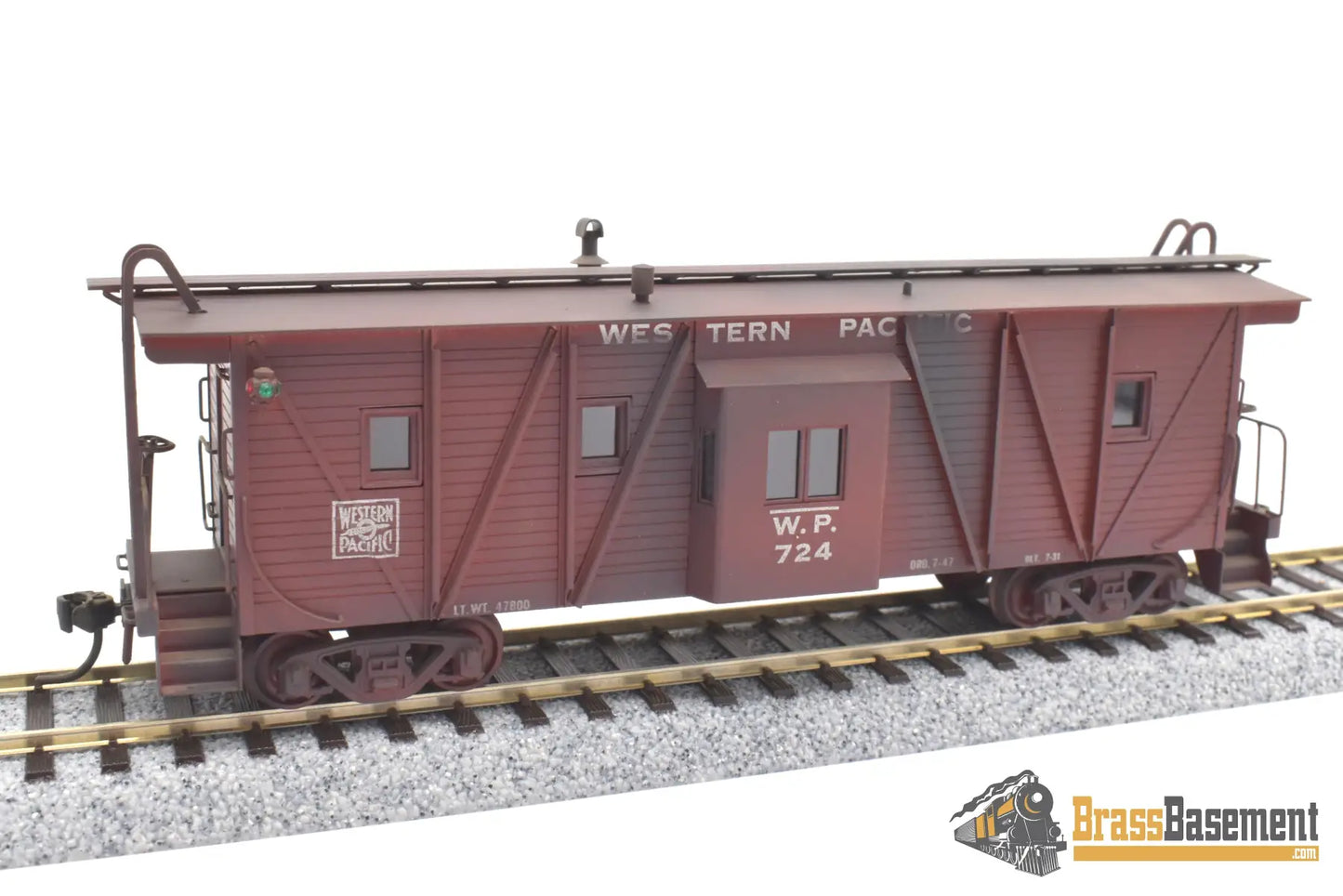 Ho Brass - Balboa Western Pacific Wp Outside Braced Bay Window Caboose Custom Paint Freight
