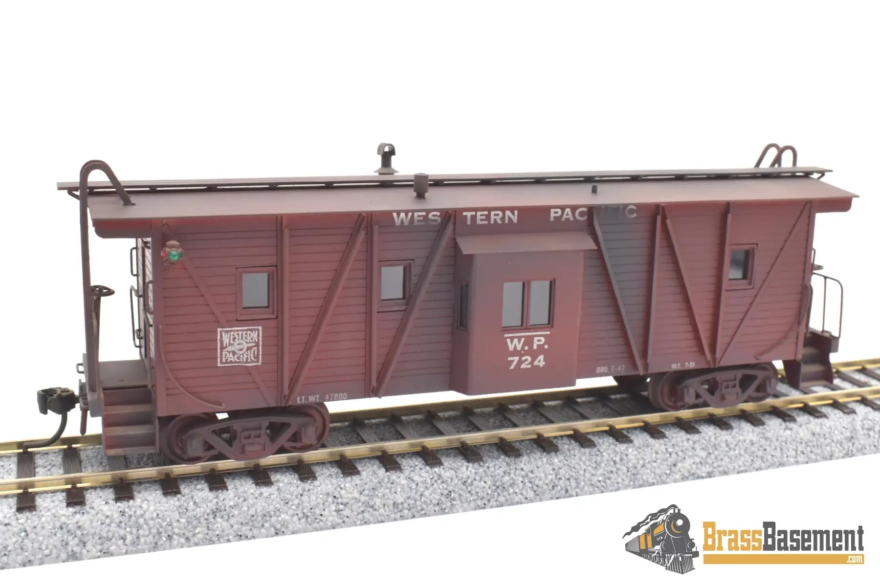 Ho Brass - Balboa Western Pacific Wp Outside Braced Bay Window Caboose Custom Paint Freight