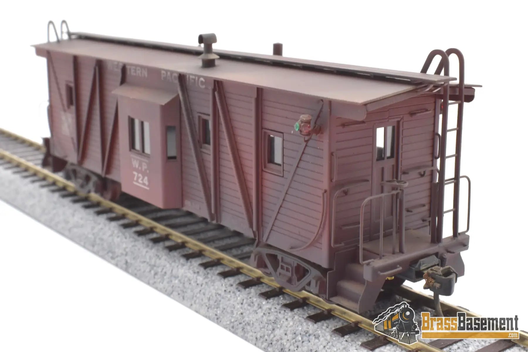Ho Brass - Balboa Western Pacific Wp Outside Braced Bay Window Caboose Custom Paint Freight