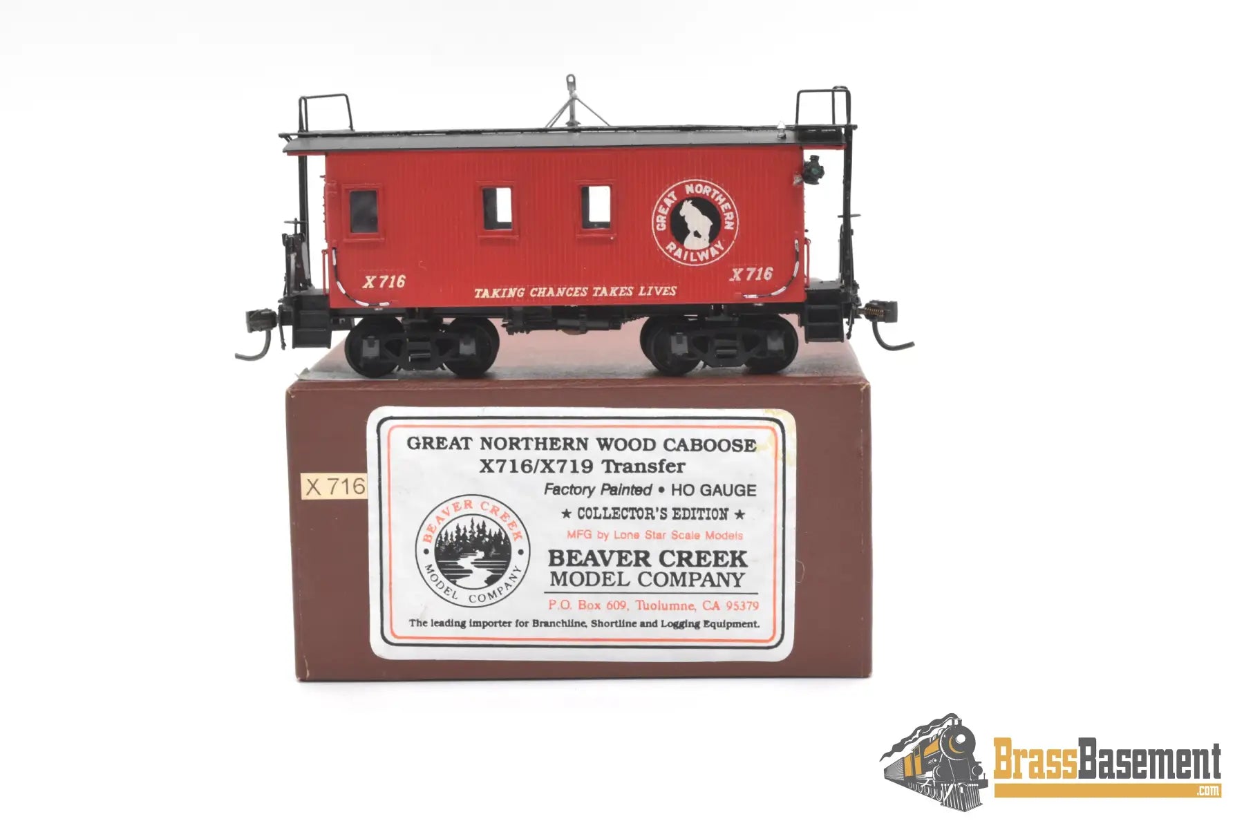 Ho Brass - Beaver Creek Great Northern Gn Wood Caboose X716 Transfer F/P