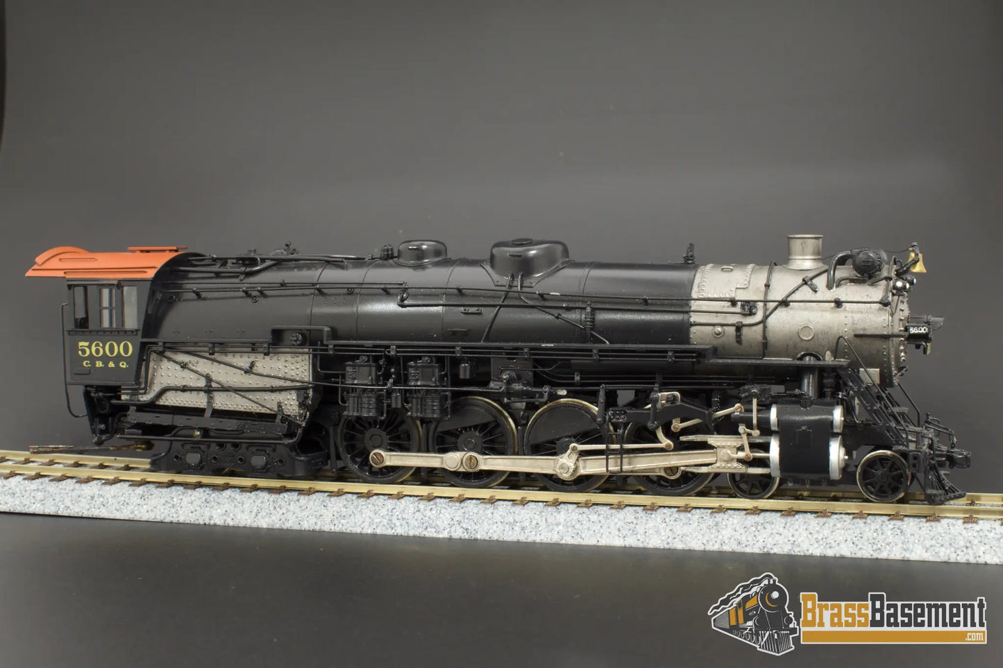 Ho Brass - Birthmark Cb&Q Burlington O - 5 4 - 8 - 4 Omi Pilot Model One Of Pro Paint Steam