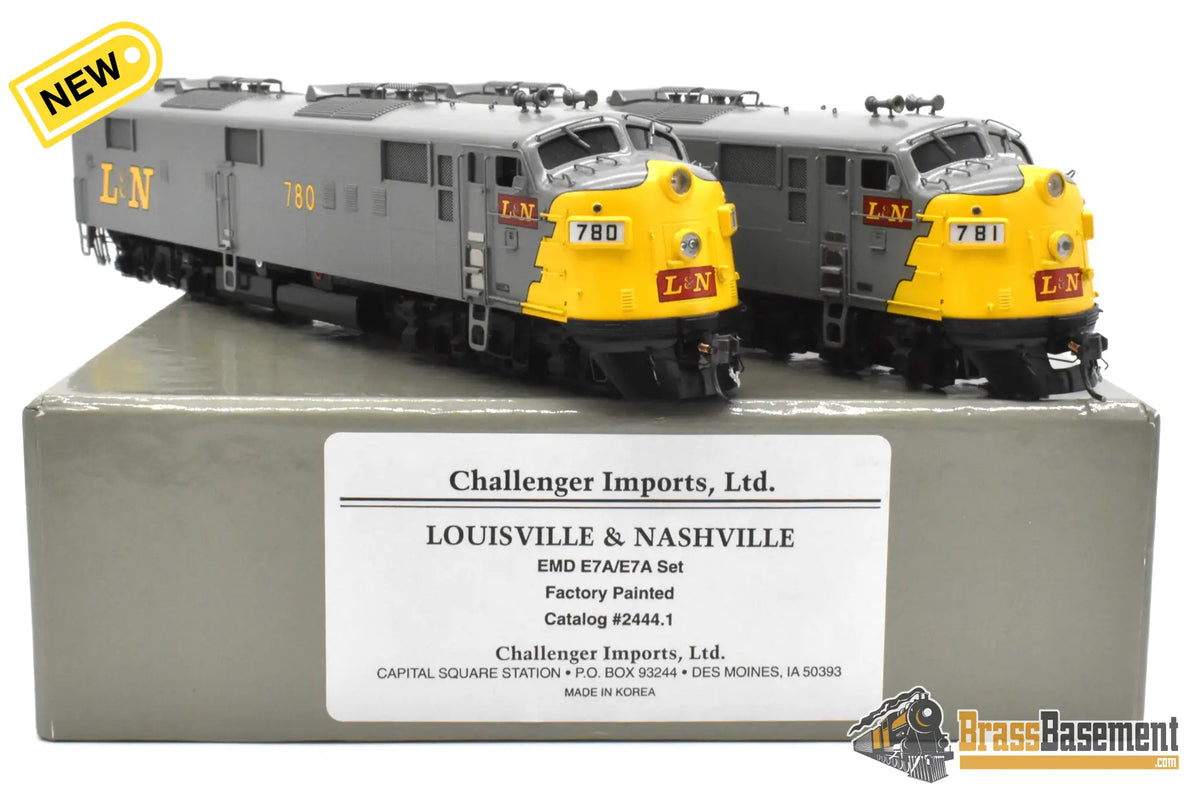 HO Brass - Challenger Imports CIL 2444.1 Louisville & Nashville E-7 A-A set Boo-Rim - F/P DCC/Sound - Diesel