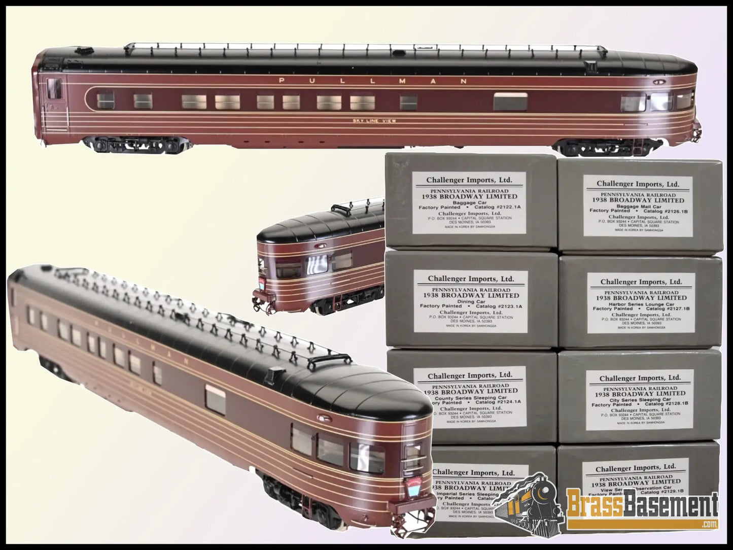 HO Brass - Challenger Imports CIL Pennsylvania RR 1938 ‘Broadway Limited’ FOM 8 set - NIB Diesel