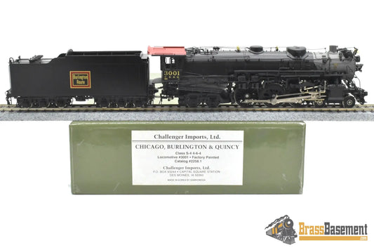 HO Brass - CIL 2258.1 CB&Q Burlington S-4 4-6-4 #3001 w/ Mars Light BoxPox Main Driver Steam