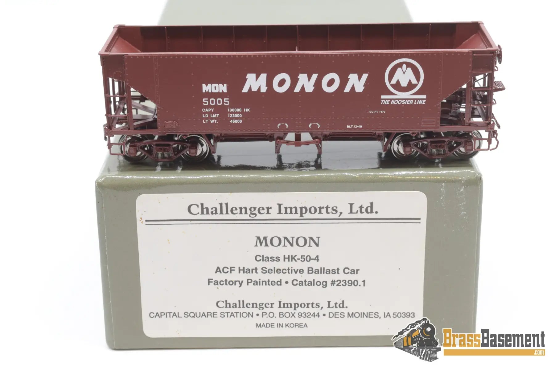 Ho Brass - Cil 2390.1 Monon Ballast Hopper Hk - 50 - 4 Factory Paint Freight