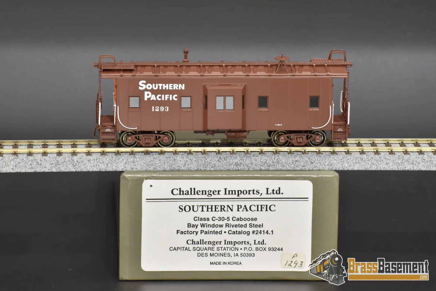 Ho Brass - Cil 2414.1 Southern Pacific C - 30 - 5 Caboose Bay Window W/ Orange Ends Mint