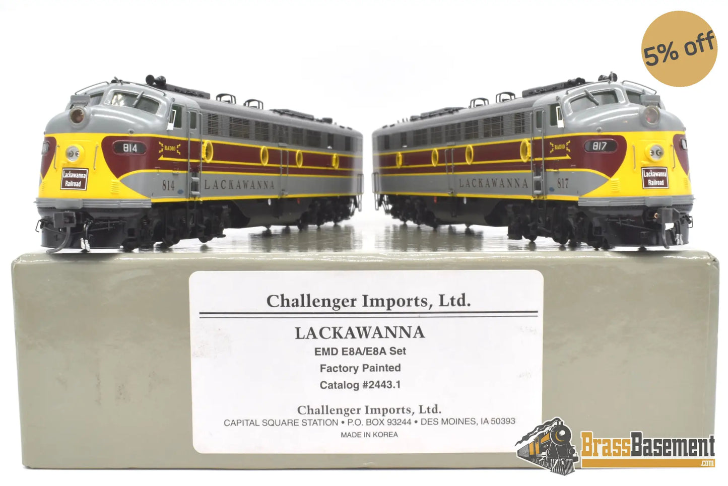 Ho Brass - Cil 2443.1 Dl&W Lackawanna E8 Aa Set As Delivered ‘Phoebe Snow’ Diesel