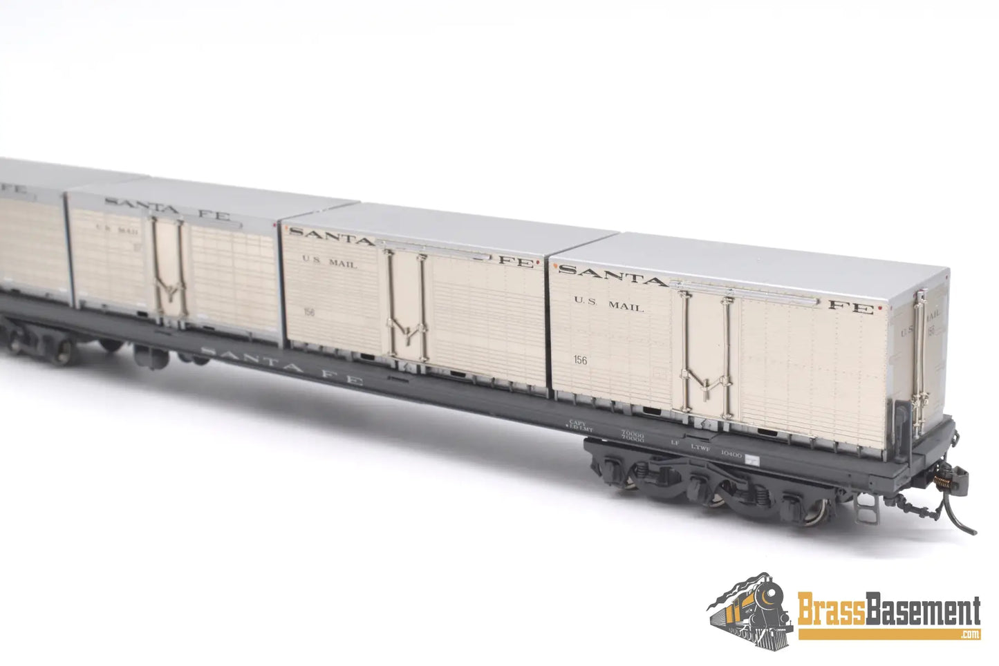 Ho Brass - Coach Yard 0477.1 Atsf Santa Fe Mail Container Flat #207 Factory Painted Sam - Tech