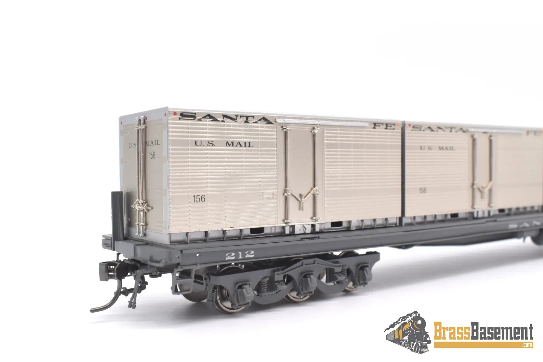 Ho Brass - Coach Yard 0477.1 Atsf Santa Fe Mail Container Flat #207 Factory Painted Sam - Tech
